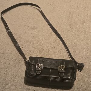 Black Leather Coach Crossbody Bag